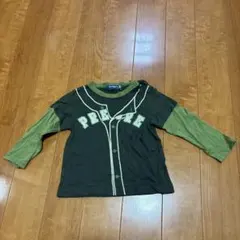 長袖カットソー ブラック/グリーン