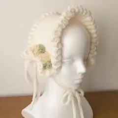 ハンドメイド ヘッドドレス バラ リボン