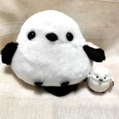 カラビナ付き　ぬいぐるみポーチ　タイトー限定　シマエナガ パタパタ動くシマエナガ