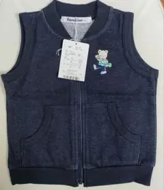 familiar ファミリア　ネイビー　ベスト 　80