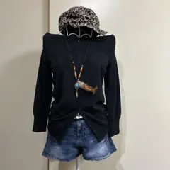 y2k 平成ギャル　オフショルダー　ダブルジップ　ダークコア　グランジ　ブラック