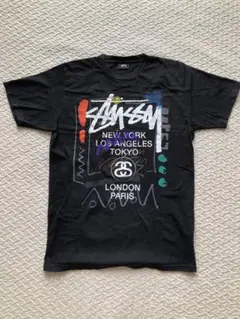 【希少】Mサイズ/ステューシー/stussy/ブラック/ワールドツアー/Tシャツ