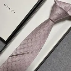 ✨極美品✨】GUCCI グッチ ネクタイ ピンク インターロッキング GG柄