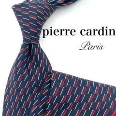 【美品】pierre cardin ネクタイ ストライプ柄 ネイビー