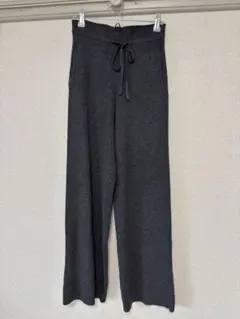 【美品】UNIQLO ウォッシャブルニットリブパンツ　L