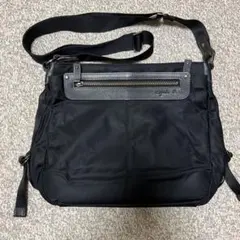 agnes b.VOYAGE スクエアショルダー レザー×ナイロン