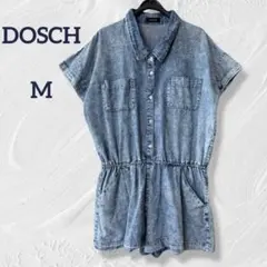 DOSCH デニム ケミカルウォッシュ デニム オールインワン ロンパース M