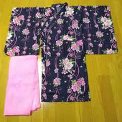 花柄 浴衣 ピンク帯セットのサムネイル