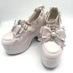 極美品✨ LIZLISA リズリサ ハートビジュープラットフォームローファー Mのサムネイル