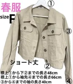 ベージュ ショート丈ジャケット サイズF 春物