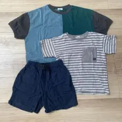 キッズ 半袖 Tシャツ 110cm 2枚 短パン 120cm 1枚 まとめ売り