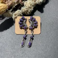 ヴィンテージ ズニ族 Zuni インディアンジュエリー ピアス スギライト 