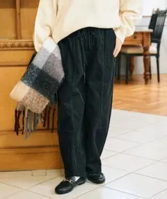 【FREAK'S STORE】コーデュロイ バルーンパンツ/カーブパンツ 黒