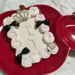 ホイップデコ トレカケース B8 硬質ケース ピンク リボン 地雷系 推し活