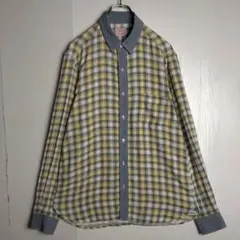 美品 BEAMS HEART チェック長袖シャツ 異素材 L マルチカラー.