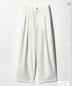 タグ有り新品 conte タックデニムワイドパンツ ライトグレーS36サイズ