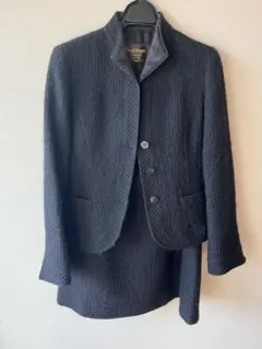 ポールスチュアート PaulStuart 黒スカートスーツ ウール 厚手６