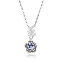 ネックレス ペンダント 4℃ ヨンドシー 花 フラワー 青 ブルー SILVER 