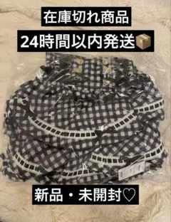 リズリサ　LIZLISA はしごリボン　ギンガムティアードスカパン ブラック