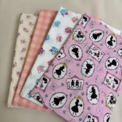 手芸用プリントダブルガーゼ生地4種セット