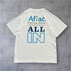 a031 古着JERZEES企業ロゴTシャツaflac好デザイン好配色アヒル白Lのサムネイル