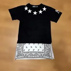 HBA フードバイエアー　Tシャツ 星柄 バンダナ　ペイズリー柄デザイン　Mのサムネイル