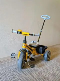 美品 HUMMER 三輪車 カジキリ押し棒付き イエロー 手押し棒付き - メルカリ
