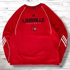 adidas アディダス スウェット 刺繍ロゴ レッド L 1416