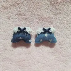 赤ちゃんお洋服2着セット　デニム風　星柄