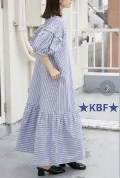SLOBE IENA ライトブルー24SS ピンタックフリルワンピース - メルカリ