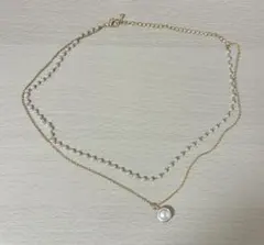 ゴールドメッキ パール 2連ネックレス