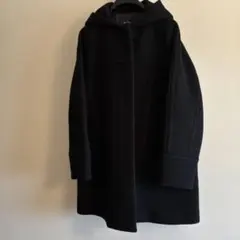 MACPHEE 黒 フード付きウールコート 36