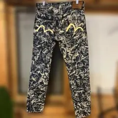 値下げ可能】EVISU エヴィス 5500 ジャガード 総柄 デニムパンツ 