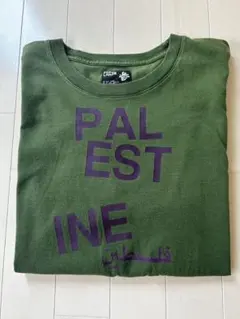 PPFM パレスチナ プリント Tシャツ L カーキ グリーン 半袖のサムネイル