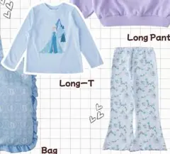 120cm リトシー アナと雪の女王 アナ雪 ロンT 長ズボン ハッピーバッグ