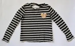 H&M ★ストライプブラックホワイトロングスリーブトップ♪♪♪