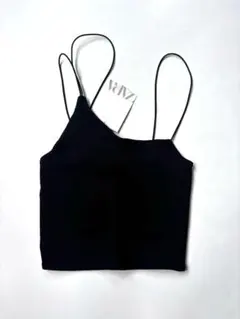 ZARA アシンメトリー キャミソール ブラック S タグ付きのサムネイル