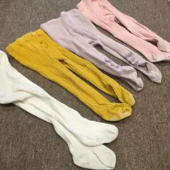 リブ編みベビータイツ4点セット