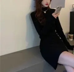 ブラック ワンサイズ レディース ミニワンピース　女性スカート　女子会