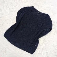 COMME CA DU MODE ネイビー ノースリーブサマーニット 9M日本製のサムネイル
