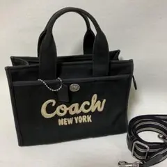 COACHコーチ　カーゴトートトートバッグ　キャンバス CP164　ブラック