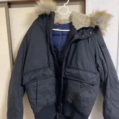 DIESEL ダウンジャケット 黒 ファー付き