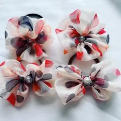 ハンドメイド　ヘアゴム　4点