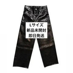 あ*い様 goar.archive クロコ L 黒 ZIPPER PANTS C | Mercari