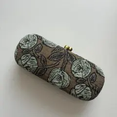 ミナペルホネンハンドメイド がま口⭐️両面ジャガードrosy⭐️メガネ