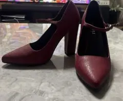 rienda(リエンダ) ハイヒール ポインテッドトゥ パンプス 赤 M