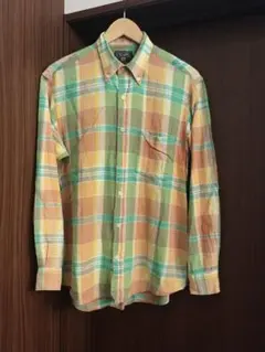 古着 ラルフローレン 春　夏　マルチカラー BD長袖シャツ 刺繍ロゴ　サイズM