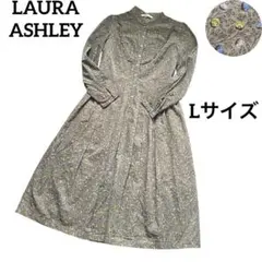 美品　LAURA ASHLEY コーデュロイ　小花柄　ロング　ワンピース　L