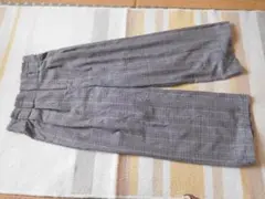 Lサイズ グレー チェック柄 スラックス