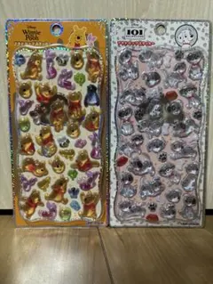 【正規品】プチドロップステッカー　ディズニー　くまのプーさん　101匹わんちゃん